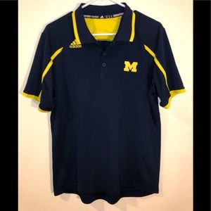 Adidas U of M Michigan Polo Shirt Size M